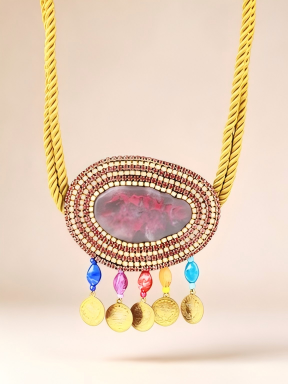 Ethnic Fashion Co In - Золотой пояс-веревка, этническая пряжка с бусинами