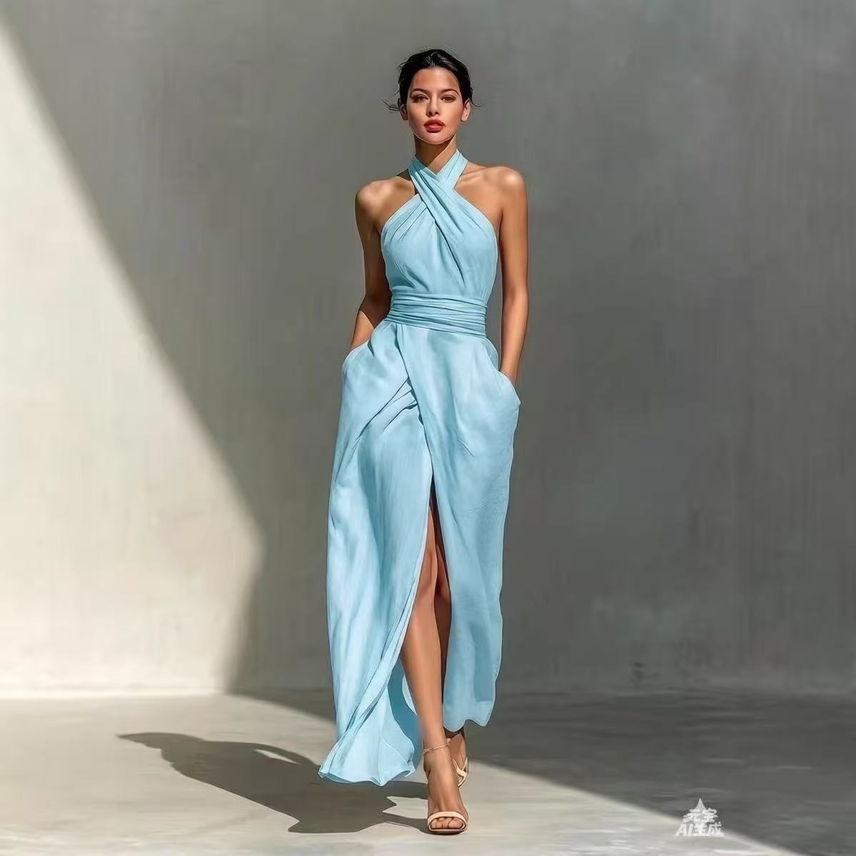 Ethnic Fashion Design - Элегантное однотонное длинное платье в стиле