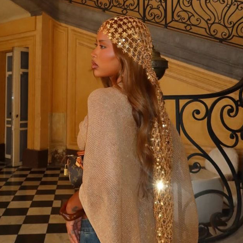 Бохо-шарф с пайетками и сеткой – обзор и цена Ethnic Fashion Design